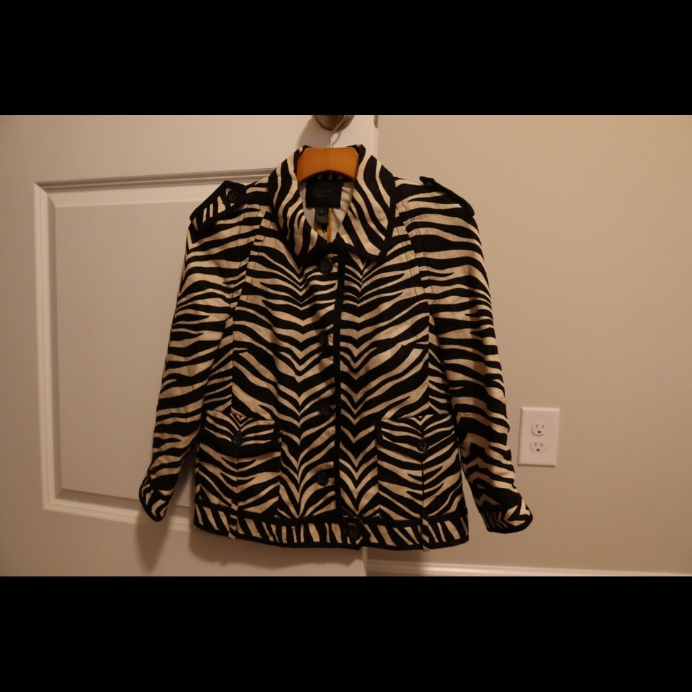 J. Crew zebra print jacket